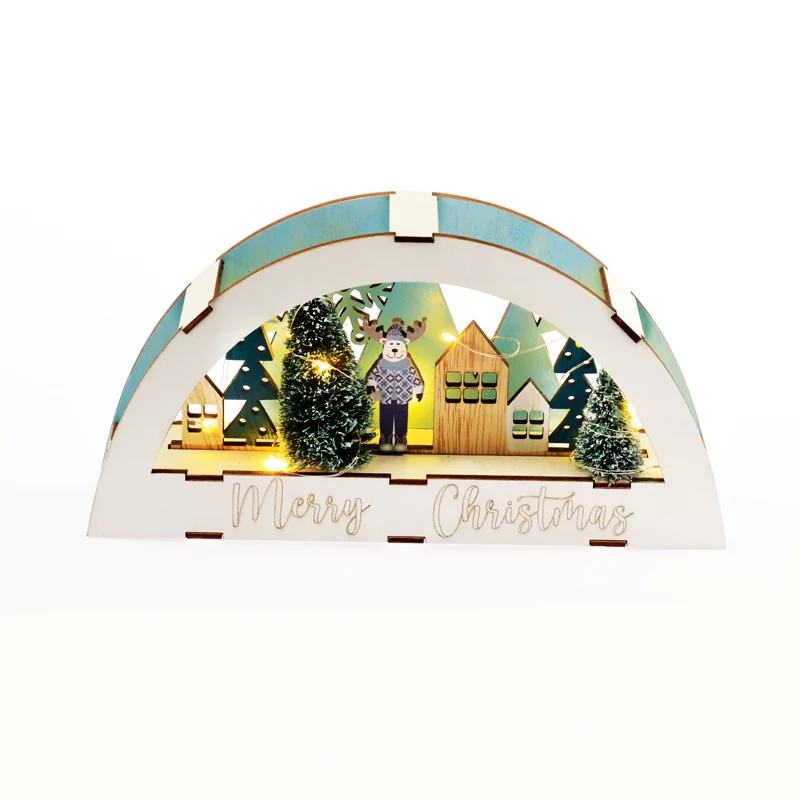 ACA Lighting X13101105 Дървена декорация XMAS – 10 топли LED бат. (2×AAA) IP20 26×5.5×13.5см