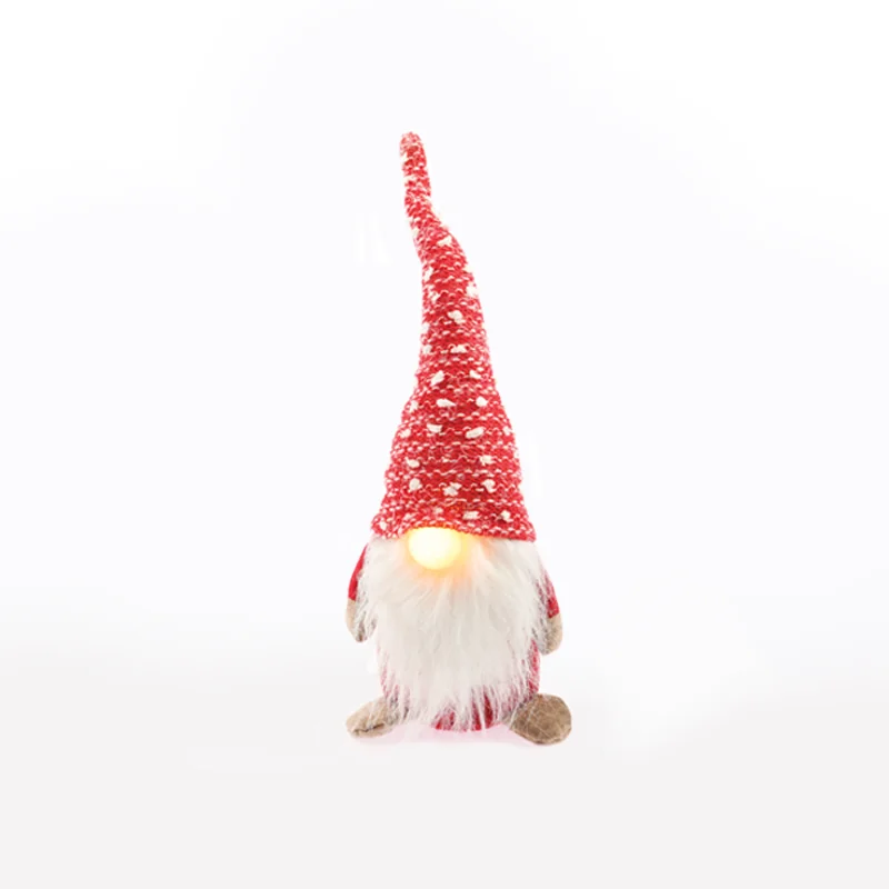 ACA Lighting X1311611 Коледен гном от плат топла светлина 1 LED IP20 батерии 2×CR2032 10×8×33см