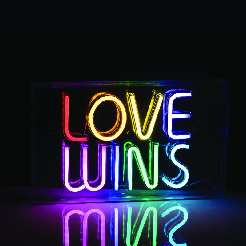 ACA Lighting X131203718 LOVE WINS – 120 неонови LED USB 2м мултиколор IP20 31×4.6×19см