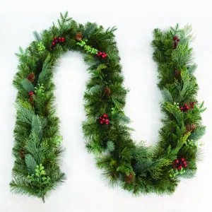 ACA Lighting X162707 Коледен венец PVC с плодчета и шишарки Ø50см