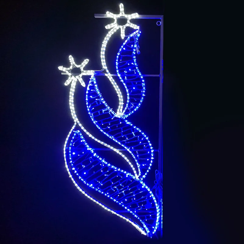 x1762826117r.png ACA Lighting X1762826117L 2 звезди Витлеем (ляво) – 628 LED стълбов мотив 15м 2-жилна въжена лента + 9.6м синя и студено бяла гирлянда стеди IP65 180×80см 1.5м кабел