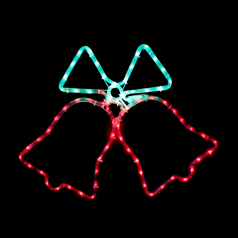 x2belledmc55.png ACA Lighting X2BELLEDMC55 Двойни камбани – 72 LED 3м лента зелено червено флаш IP44 55×55см 1.5м кабел