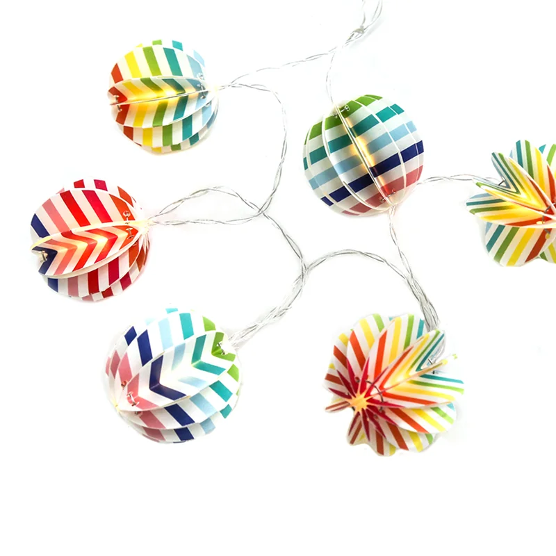 ACA Lighting XO10WW2A Хартиени декоративни топки – многоцветни 10 LED батерии 2×AA топла светлина IP20 135 + 30см прозрачен кабел