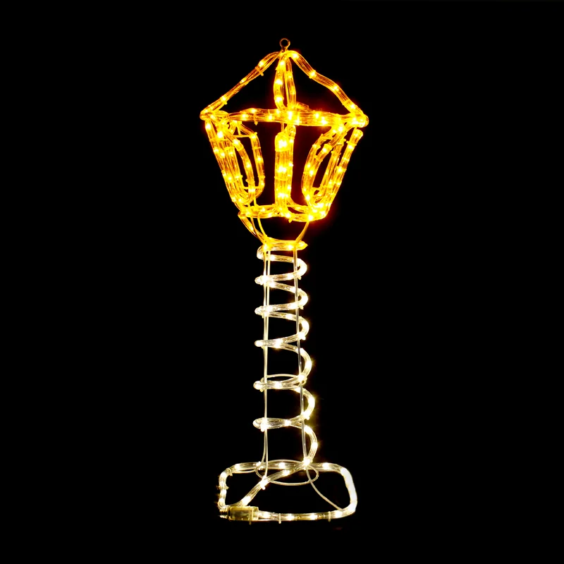 ACA Lighting XPOSTLEDWWY80 Лампион – 168 LED 7м лента топло бяло жълто флаш IP44 27×27×80см 1.5м кабел