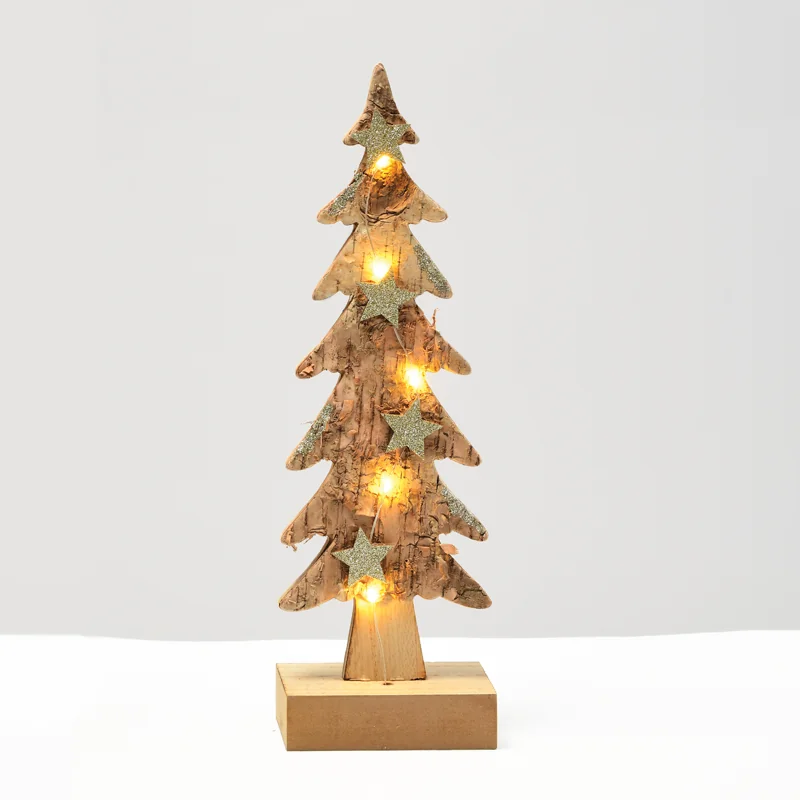 xtrebww313a.png ACA Lighting XTREBWW313A WOODEN XMAS TREE LIGHT – кафява елха малка 5 LED бат. (2×AAA) топла светлина IP20 9.5×6×31см