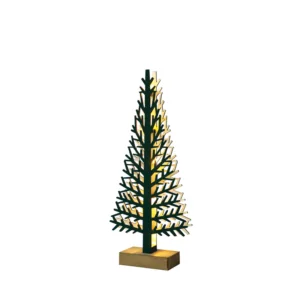 ACA Lighting XTREGWW323A WOODEN XMAS TREE LIGHT – зелена елха малка 5 LED бат. (2×AAA) топла светлина IP20 14×5×32см