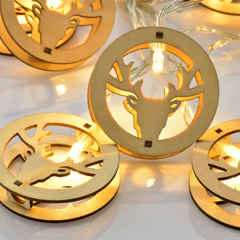 ACA Lighting XWBDEER102AT Дървен мотив – еленска глава 10 LED батерии 3×AA таймер (6 ON   18 OFF) топла светлина IP20 135 + 30см прозрачен кабел