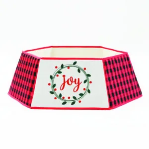 ACA Lighting X072585 Шестоъгълна яка за коледно дърво JOY декоративна червена 76.2×61×24см