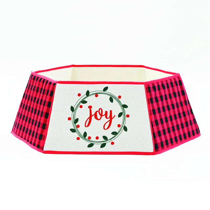 ACA Lighting X072585 Шестоъгълна яка за коледно дърво JOY декоративна червена 76.2×61×24см