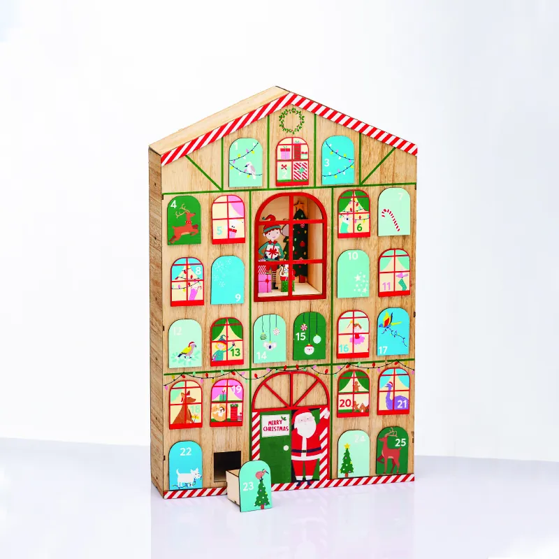 χ156006.jpg ACA Lighting X156006 Дървена къща календар с чекмеджета декоративна 39×8.5×60см