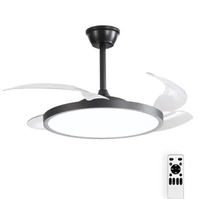 Vito 2027770 ТАВАНЕН ВЕНТИЛАТОР С LED ЛАМПА FANLUX-D4 30W 3xCCT (3000K/4500K/6500K) 2250Lm 106CM ЧЕРЕН ДИСТАНЦИОННО УПР ДИМИРАНЕ