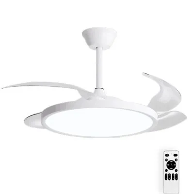 Vito 2027780 ТАВАНЕН ВЕНТОЛАТОР С LED ЛАМПА FANLUX-D4 30W 3xCCT (3000K/4500K/6500K) 2250Lm 106CM БЯЛ ДИСТАНЦИОННО УПР.