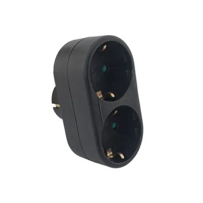 Vito 8002861 MULTISOCKET DUPLO-R 16A 3680W BLACK EARTH-LINE SHUTTER PLUG+2xSOCKET