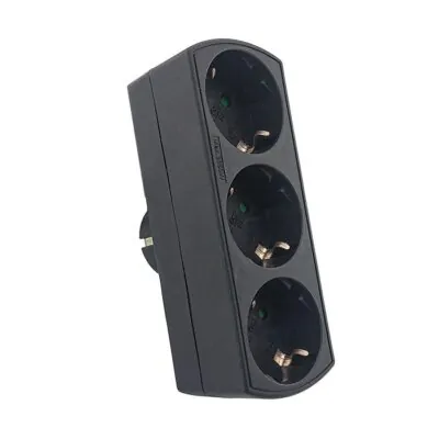 Vito 8002851 MULTISOCKET TRIPLO-S 16A 3680W BLACK EARTH-LINE SHUTTER PLUG+3xSOCKET