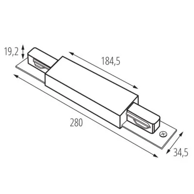 Kanlux 45895 Аксесоари за еднофазна релсова система TEAR 1F PCON M W