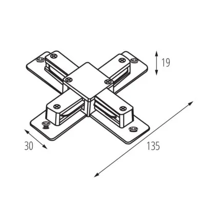 Kanlux 45905 Аксесоари за еднофазна релсова система TEAR 1F CON-X W