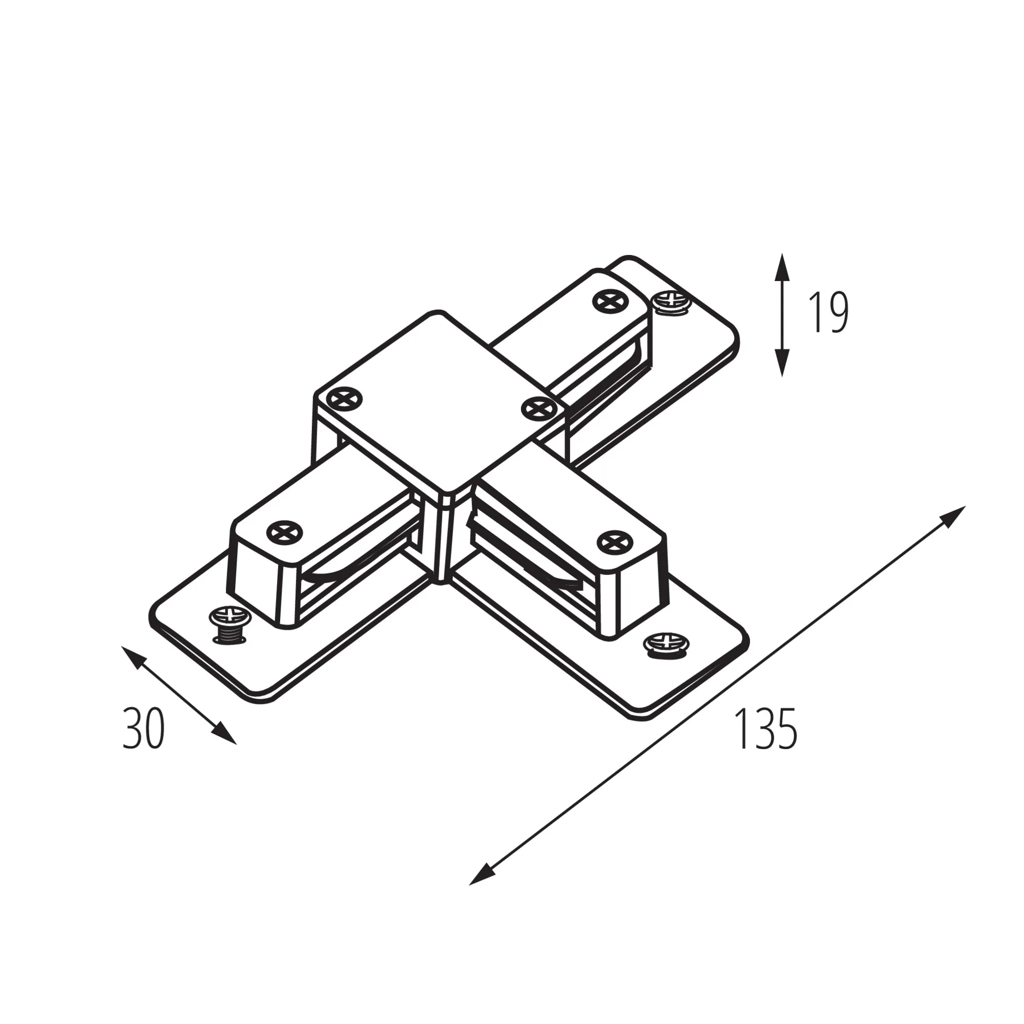 Kanlux 45906 Аксесоари за еднофазна релсова система TEAR 1F CON-T B