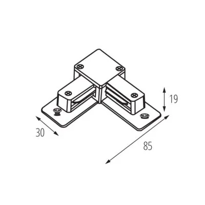 Kanlux 45908 Аксесоари за еднофазна релсова система TEAR 1F CON-L B
