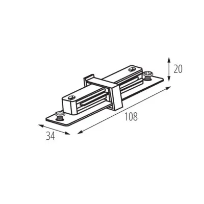 Kanlux 45911 Аксесоари за еднофазна релсова система TEAR 1F CON-I W