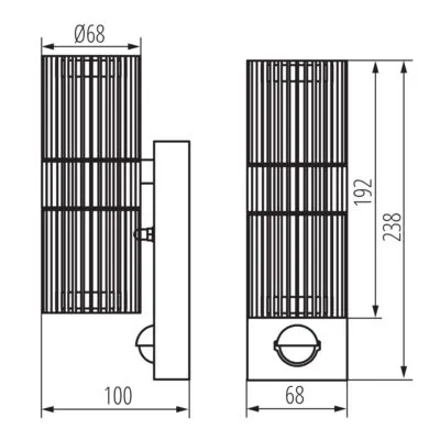 Kanlux 46203 Градинско осветително тяло със сменяем източник на светлина RADILO EL 2X SE B
