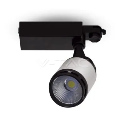 V-TAC VT-1337 25W LED Прожектор Релсов Монтаж Черно/Бяло Тяло Бяла Светлина
