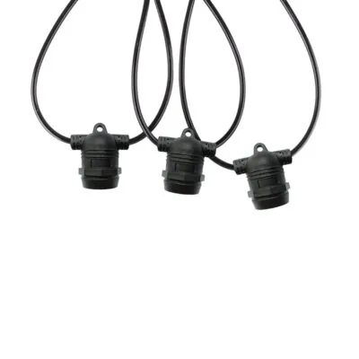 Vito 7300181 STRING 15N GARLAND WITH 15M CABLE 15xE27 BASES CONNECTABLE MAX 5PCS IP44 BLACK